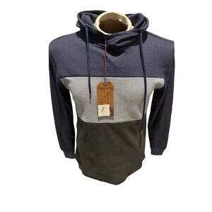 Hudson & Barrow NYC Colorblock Hoodie Men’s Small Blue Gray Casual Pullover